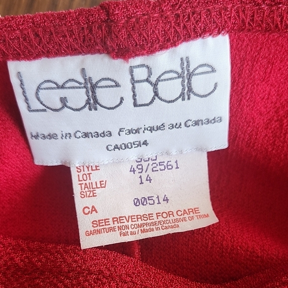 Leslie Belle Red and Black Asymmetrical Dress with Beaded Belt 14 NOS NWT - Picture 8 of 10